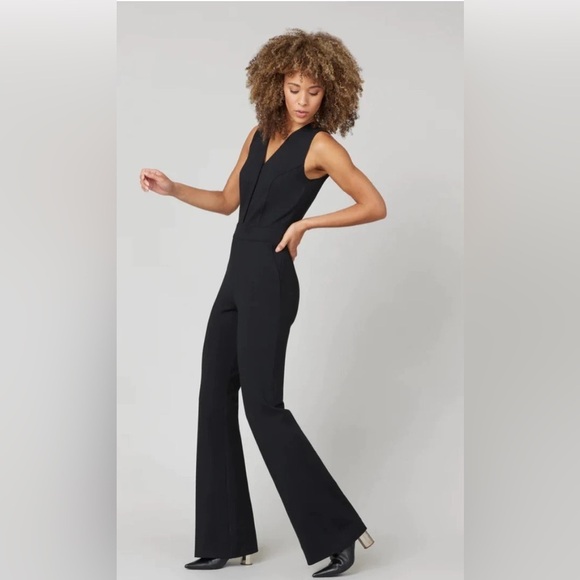 Spanx The Perfect Jumpsuit Wide Leg Flare in Classic Black 20383R - Picture 2 of 14